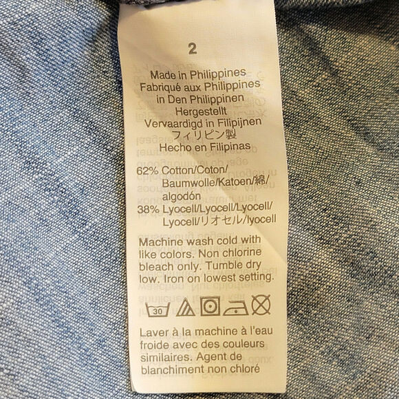 Madewell Denim Pieced Waist Midi Dress Mariden Wash Chambray Blue A Line Size 2 - Picture 15 of 16